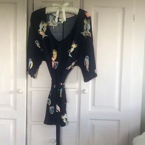 Anthropologie tunic blouse with birds